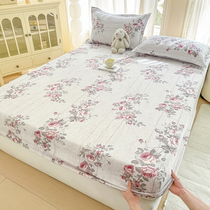 91家纺网 家纺一手货源 找家纺 丝芙妮家居（原乐视家纺） 2025新款A类混纺70棉床笠 怦然