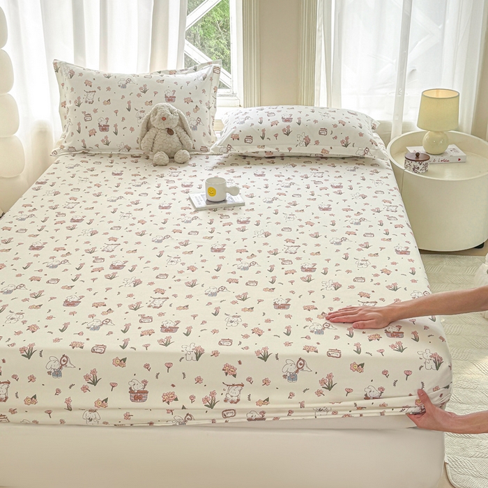 91家纺网 家纺一手货源 找家纺 丝芙妮家居（原乐视家纺） 2025新款A类混纺70棉床笠 清欢