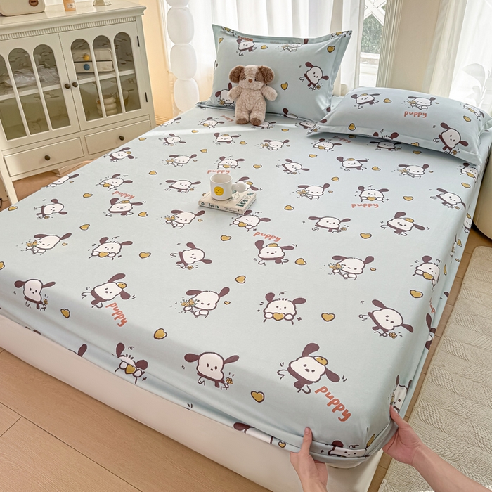 91家纺网 家纺一手货源 找家纺 丝芙妮家居（原乐视家纺） 2025新款A类混纺70棉床笠 元气小狗