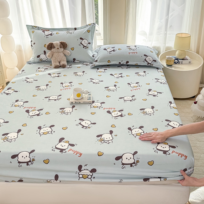 91家纺网 家纺一手货源 找家纺 丝芙妮家居（原乐视家纺） 2025新款A类混纺70棉床笠 元气小狗