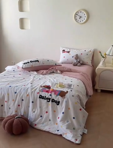 91家纺网 家纺一手货源 找家纺 （总）怡家居 2025新款全棉双层纱毛巾绣夏被四件套