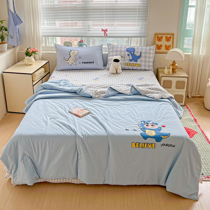 91家纺网 家纺一手货源 找家纺 一霖家纺 2025新款高克重云朵毛巾绣夏被 动感光波