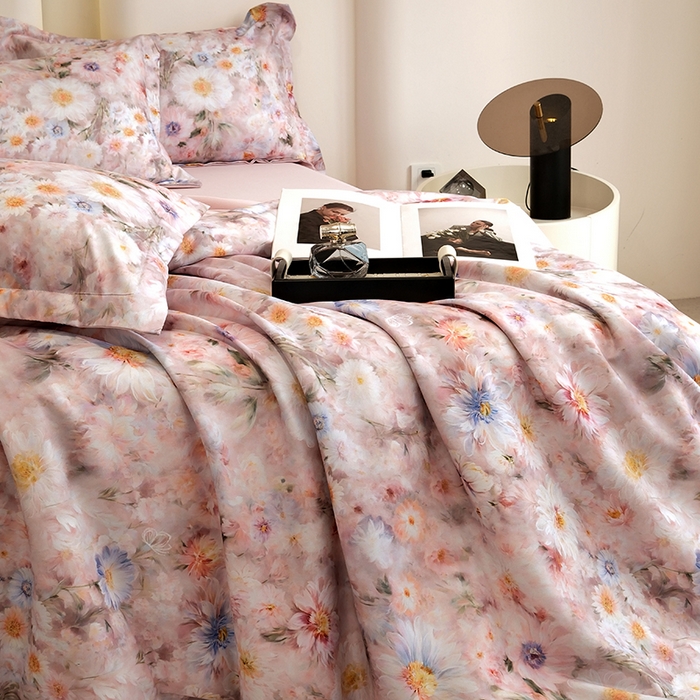 91家纺网 家纺一手货源 找家纺 典雅家纺 2025新款艾阳暖棉印花四件套 花间密语