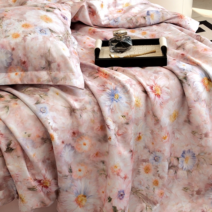 91家纺网 家纺一手货源 找家纺 典雅家纺 2025新款艾阳暖棉印花四件套 花间密语