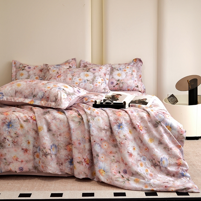 91家纺网 家纺一手货源 找家纺 典雅家纺 2025新款艾阳暖棉印花四件套 花间密语