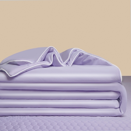 91家纺网 家纺一手货源 找家纺 莱登卡奴 2025新款A类凉感丝熊豆豆夏被四件套 熊豆豆组合装优雅紫