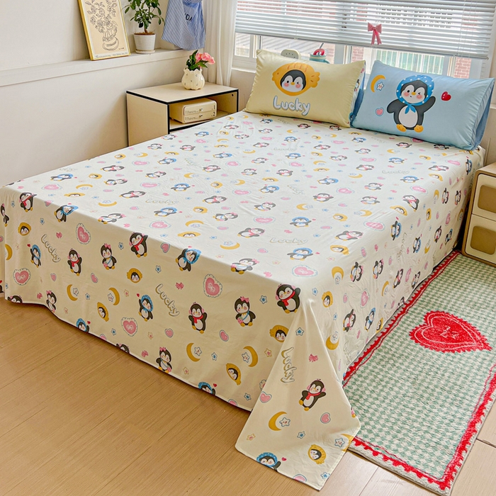 91家纺网 家纺一手货源 找家纺 一霖家纺 2025新款高克重云朵毛巾绣夏被 企鹅崽崽