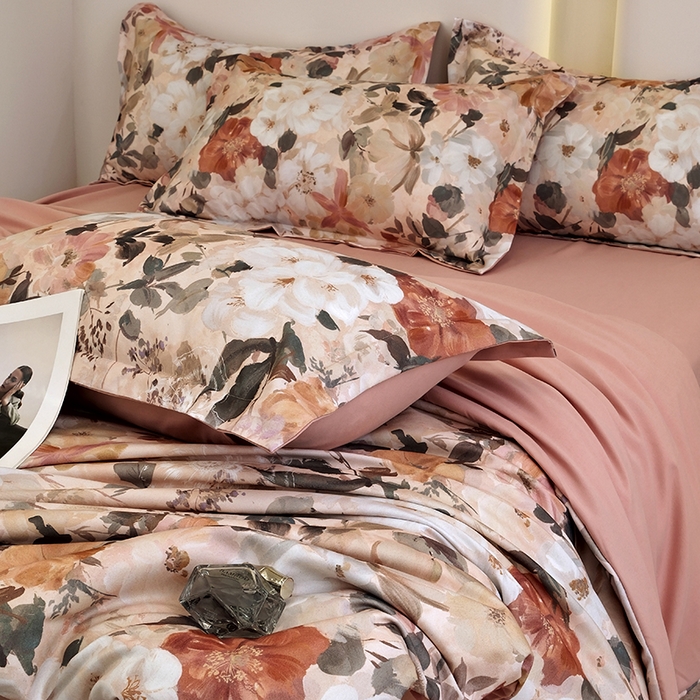 91家纺网 家纺一手货源 找家纺 典雅家纺 2025新款艾阳暖棉印花四件套 梦巴黎