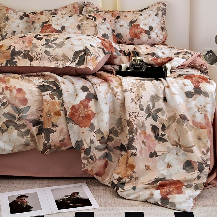 91家纺网 家纺一手货源 找家纺 典雅家纺 2025新款艾阳暖棉印花四件套 梦巴黎