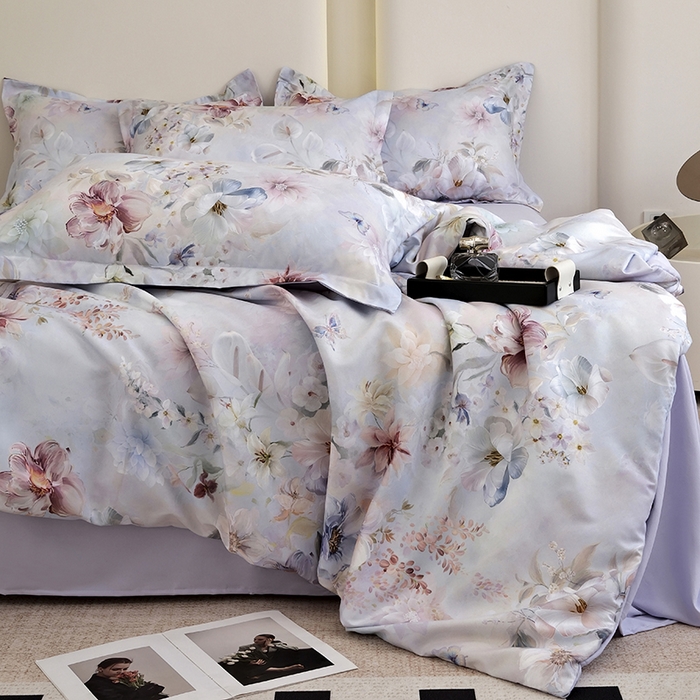 91家纺网 家纺一手货源 找家纺 典雅家纺 2025新款艾阳暖棉印花四件套 兰亭序