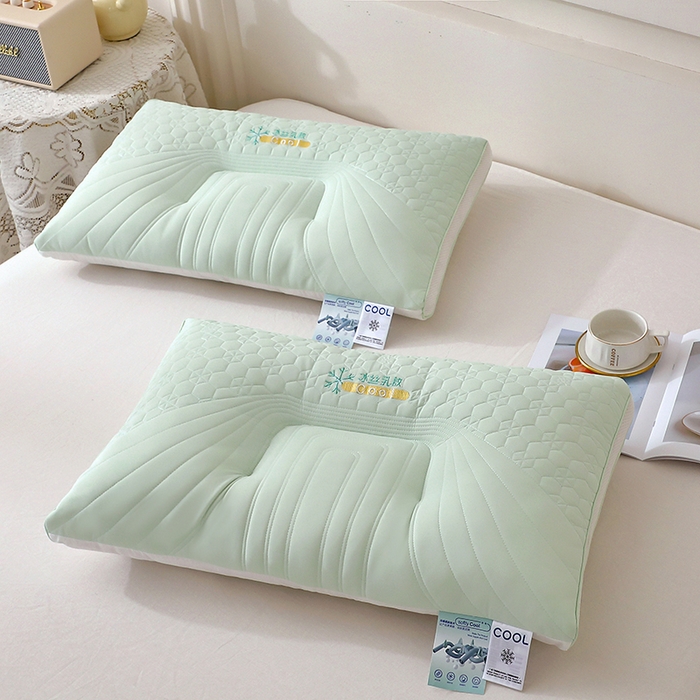 91家纺网 家纺一手货源 找家纺 （总）金牛枕芯 2025新款刺绣冰丝乳胶枕枕头枕芯简约纯色枕芯