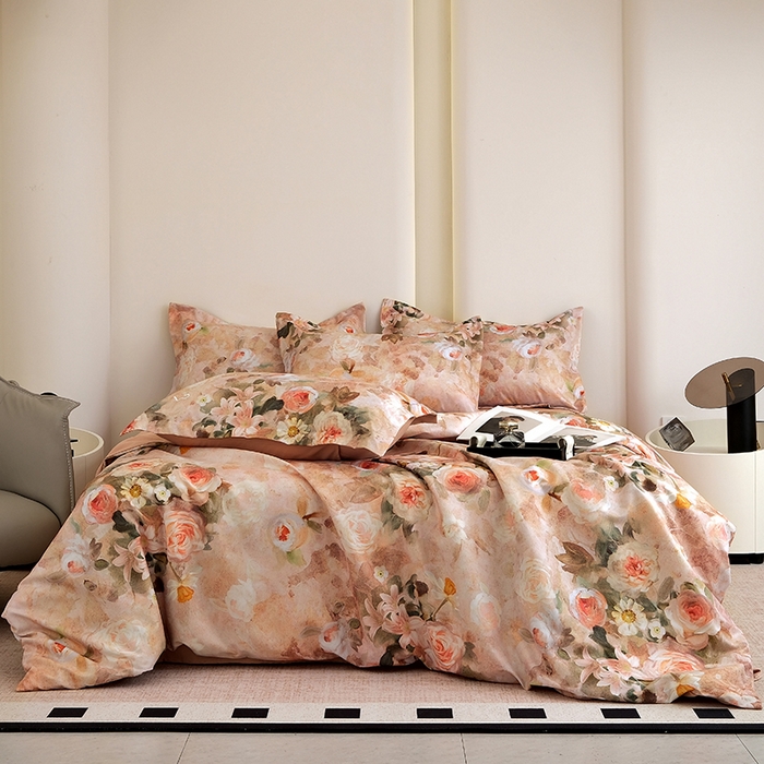 91家纺网 家纺一手货源 找家纺 典雅家纺 2025新款艾阳暖棉印花四件套 繁花似锦