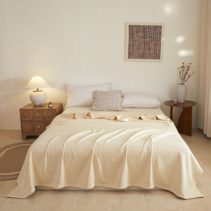 悦然毛巾被 2025新款棉缇锦梦全棉夏用毛巾被盖毯 棉缇锦梦杏黄