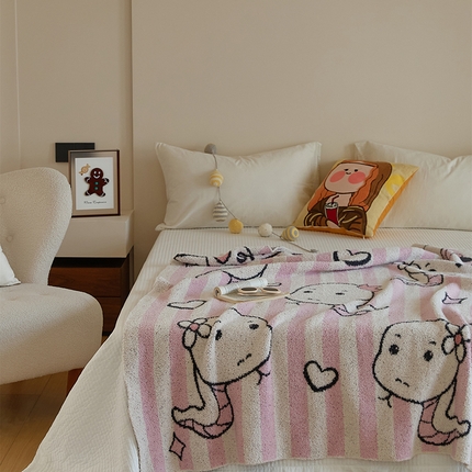 91家纺网 家纺一手货源 找家纺 （总）暖绵绵2025新款半边绒涤纶混纺毯子抱枕套