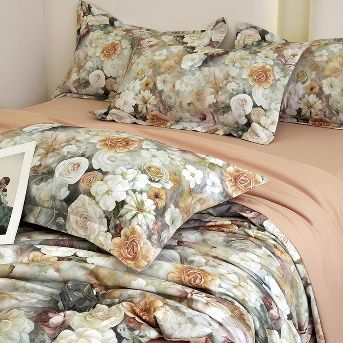 91家纺网 家纺一手货源 找家纺 典雅家纺 2025新款艾阳暖棉印花四件套 陌上花开