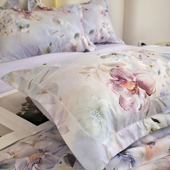 91家纺网 家纺一手货源 找家纺 典雅家纺 2025新款艾阳暖棉印花四件套 兰亭序