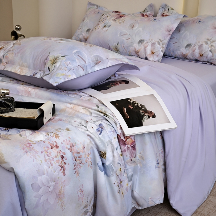 91家纺网 家纺一手货源 找家纺 典雅家纺 2025新款艾阳暖棉印花四件套 兰亭序