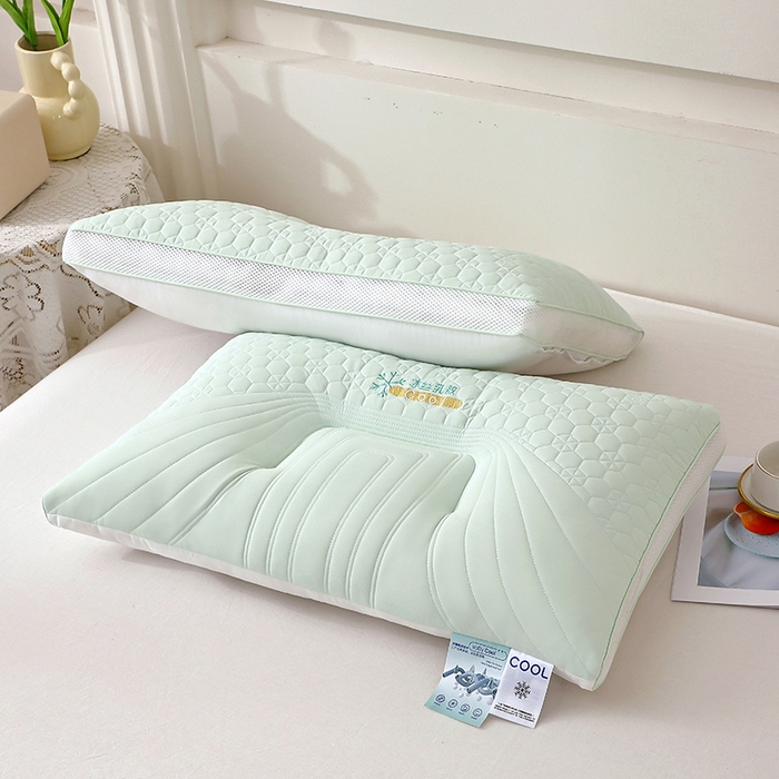 91家纺网 家纺一手货源 找家纺 （总）金牛枕芯 2025新款刺绣冰丝乳胶枕枕头枕芯简约纯色枕芯