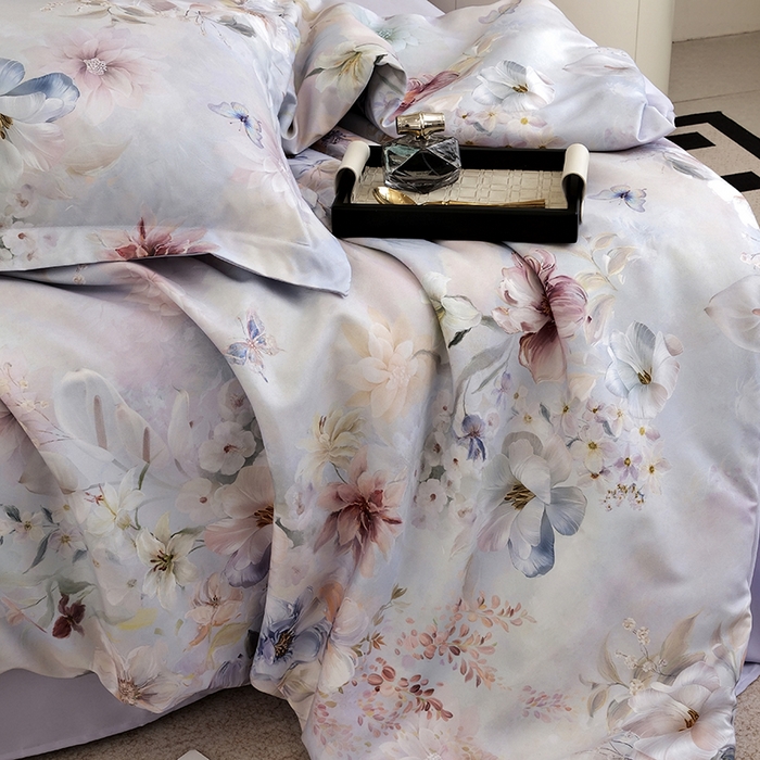 91家纺网 家纺一手货源 找家纺 典雅家纺 2025新款艾阳暖棉印花四件套 兰亭序