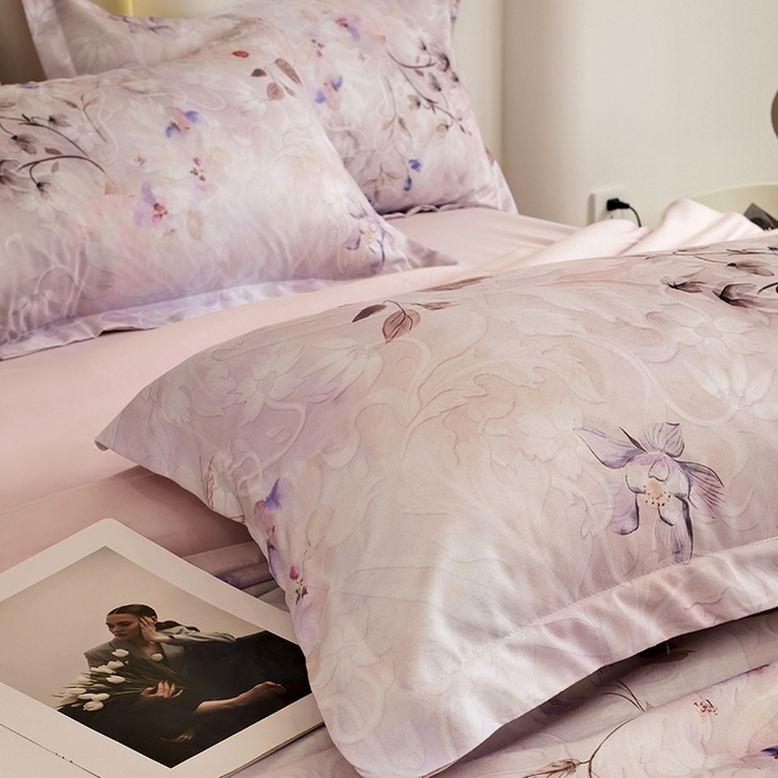 91家纺网 家纺一手货源 找家纺 典雅家纺 2025新款艾阳暖棉印花四件套 醉清颜