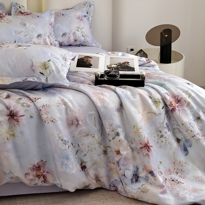 91家纺网 家纺一手货源 找家纺 典雅家纺 2025新款艾阳暖棉印花四件套 兰亭序