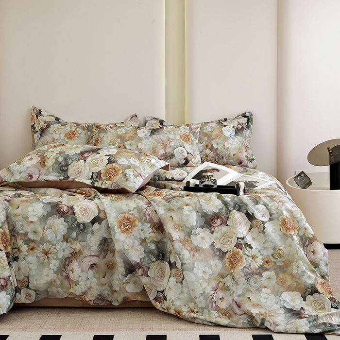 91家纺网 家纺一手货源 找家纺 典雅家纺 2025新款艾阳暖棉印花四件套 陌上花开