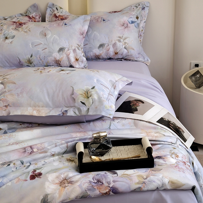 91家纺网 家纺一手货源 找家纺 典雅家纺 2025新款艾阳暖棉印花四件套 兰亭序