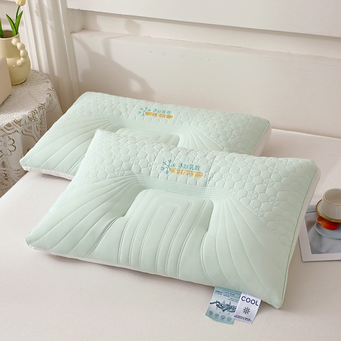 91家纺网 家纺一手货源 找家纺 （总）金牛枕芯 2025新款刺绣冰丝乳胶枕枕头枕芯简约纯色枕芯