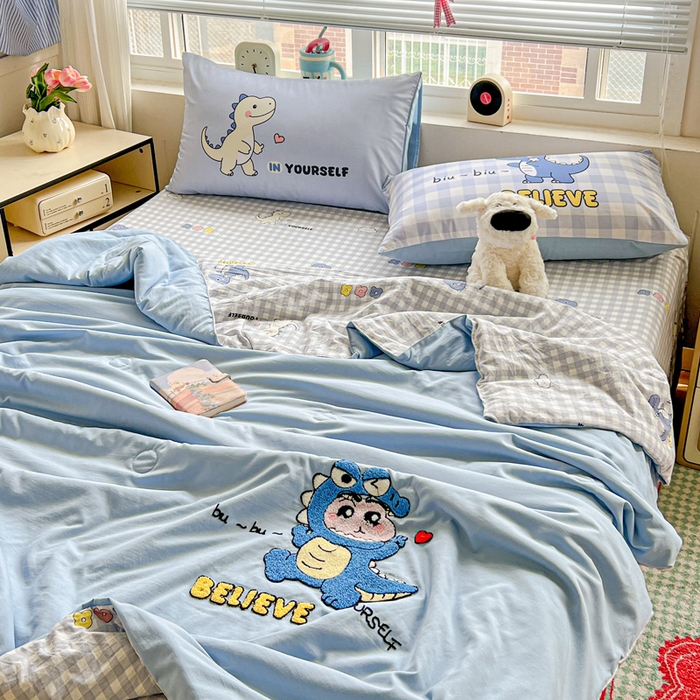 91家纺网 家纺一手货源 找家纺 一霖家纺 2025新款高克重云朵毛巾绣夏被 动感光波