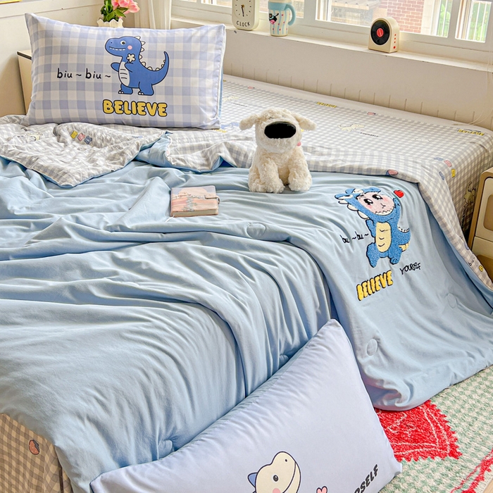 91家纺网 家纺一手货源 找家纺 一霖家纺 2025新款高克重云朵毛巾绣夏被 动感光波