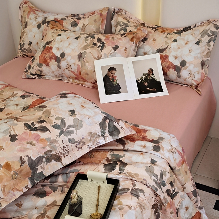 91家纺网 家纺一手货源 找家纺 典雅家纺 2025新款艾阳暖棉印花四件套 梦巴黎