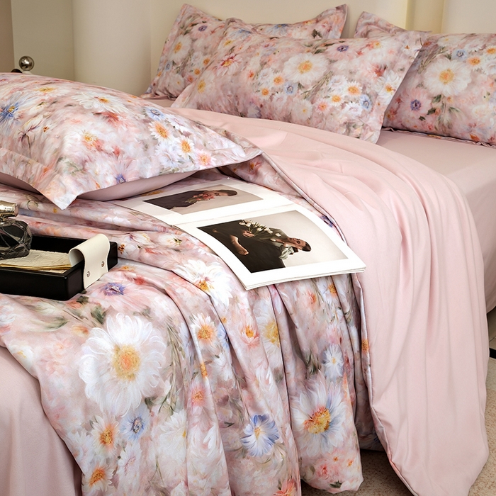 91家纺网 家纺一手货源 找家纺 典雅家纺 2025新款艾阳暖棉印花四件套 花间密语