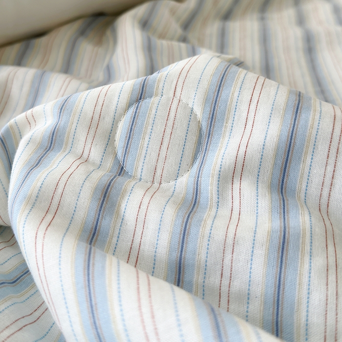 91家纺网 家纺一手货源 找家纺 怡家居 2025新款全棉双层纱毛巾绣夏被四件套 夏被-晚安熊