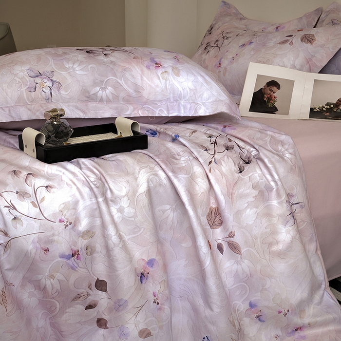 91家纺网 家纺一手货源 找家纺 典雅家纺 2025新款艾阳暖棉印花四件套 醉清颜