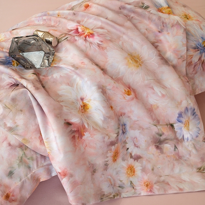 91家纺网 家纺一手货源 找家纺 典雅家纺 2025新款艾阳暖棉印花四件套 花间密语