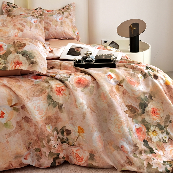 91家纺网 家纺一手货源 找家纺 典雅家纺 2025新款艾阳暖棉印花四件套 繁花似锦