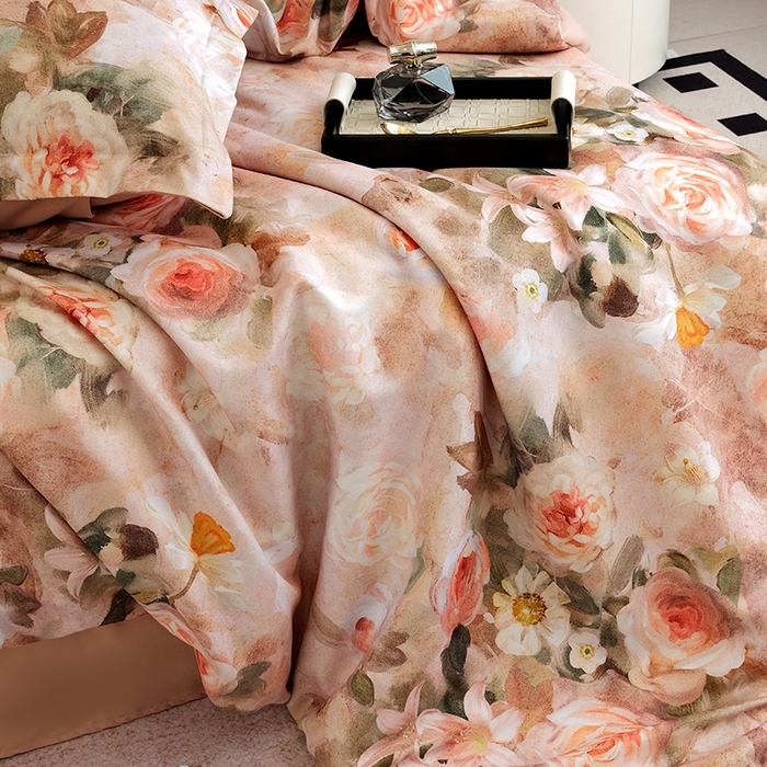 91家纺网 家纺一手货源 找家纺 典雅家纺 2025新款艾阳暖棉印花四件套 繁花似锦