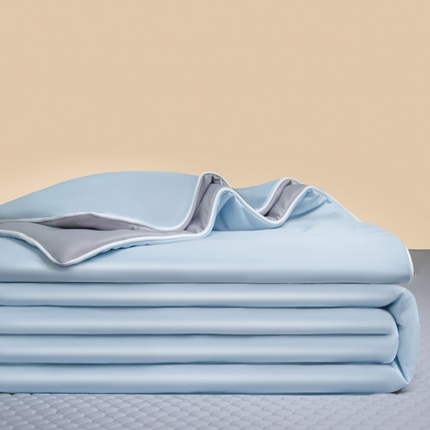 莱登卡奴 2025新款A类凉感丝熊豆豆夏被四件套 熊豆豆组合装蓝拼灰