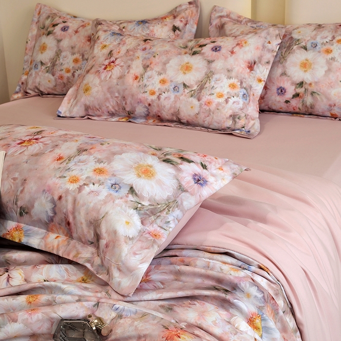 91家纺网 家纺一手货源 找家纺 典雅家纺 2025新款艾阳暖棉印花四件套 花间密语