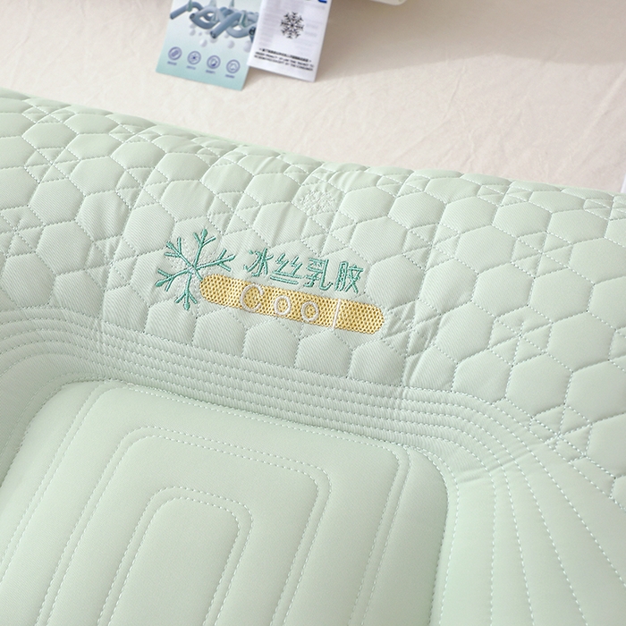 91家纺网 家纺一手货源 找家纺 （总）金牛枕芯 2025新款刺绣冰丝乳胶枕枕头枕芯简约纯色枕芯