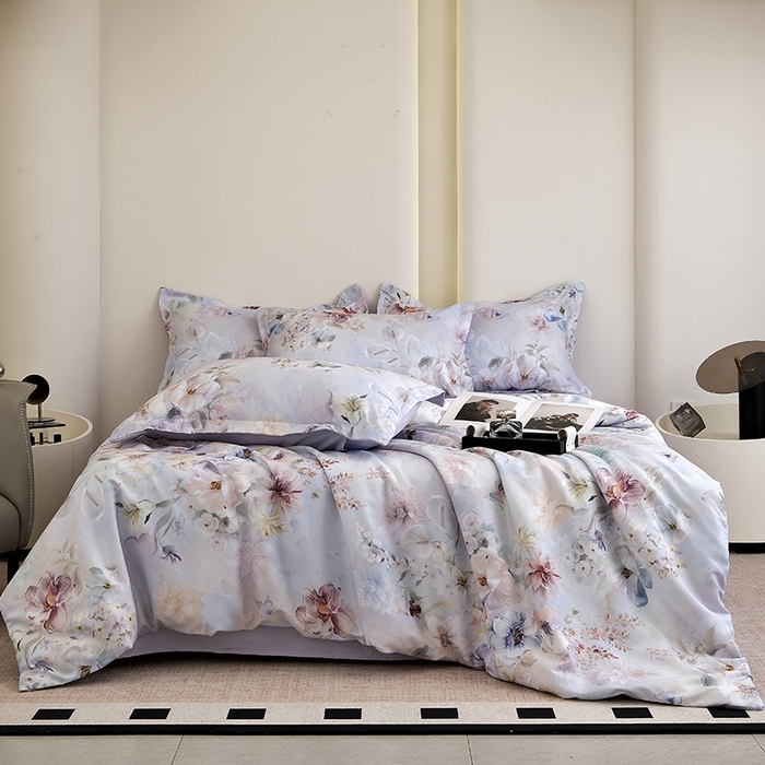 91家纺网 家纺一手货源 找家纺 典雅家纺 2025新款艾阳暖棉印花四件套 兰亭序