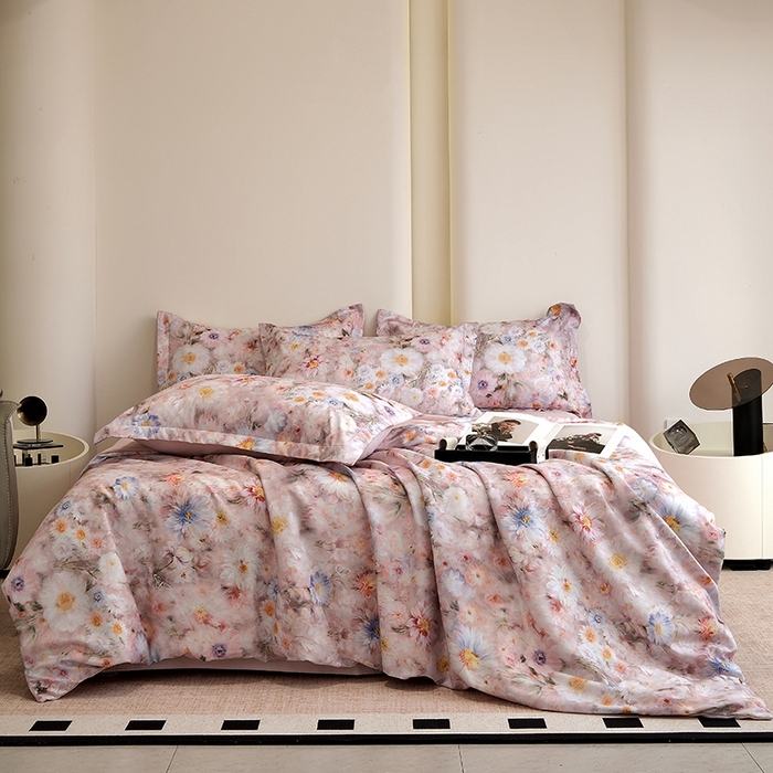 91家纺网 家纺一手货源 找家纺 典雅家纺 2025新款艾阳暖棉印花四件套 花间密语