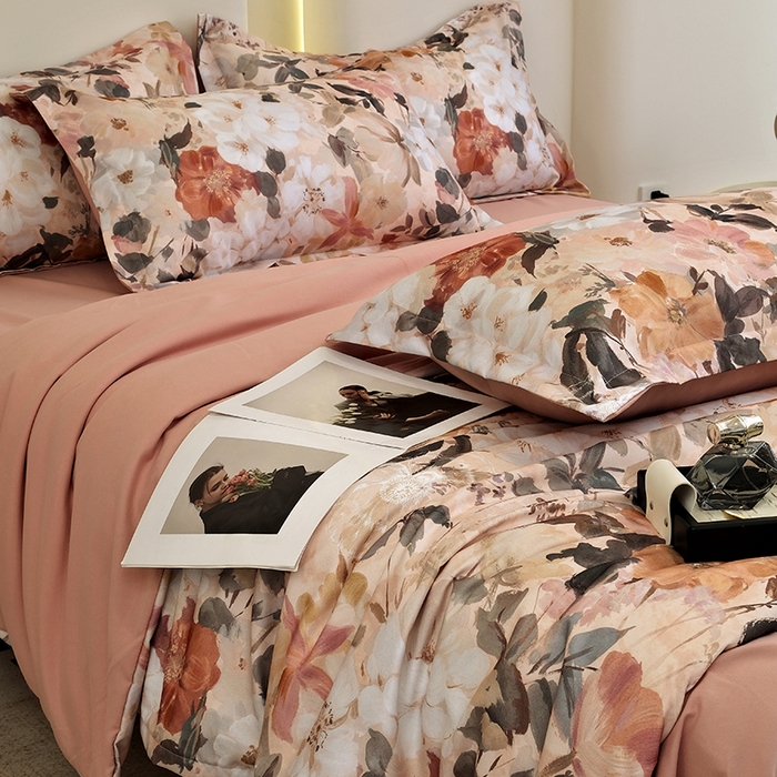 91家纺网 家纺一手货源 找家纺 典雅家纺 2025新款艾阳暖棉印花四件套 梦巴黎