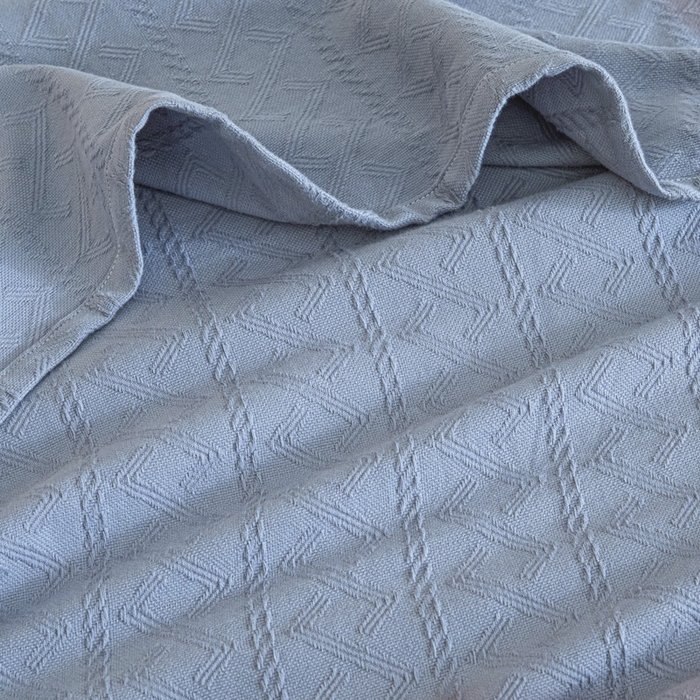 91家纺网 家纺一手货源 找家纺 悦然毛巾被 2025新款棉缇锦梦全棉夏用毛巾被盖毯 棉缇锦梦湖蓝