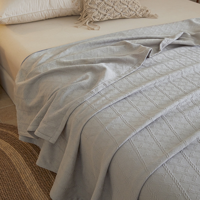 91家纺网 家纺一手货源 找家纺 悦然毛巾被 2025新款棉缇锦梦全棉夏用毛巾被盖毯 棉缇锦梦银灰