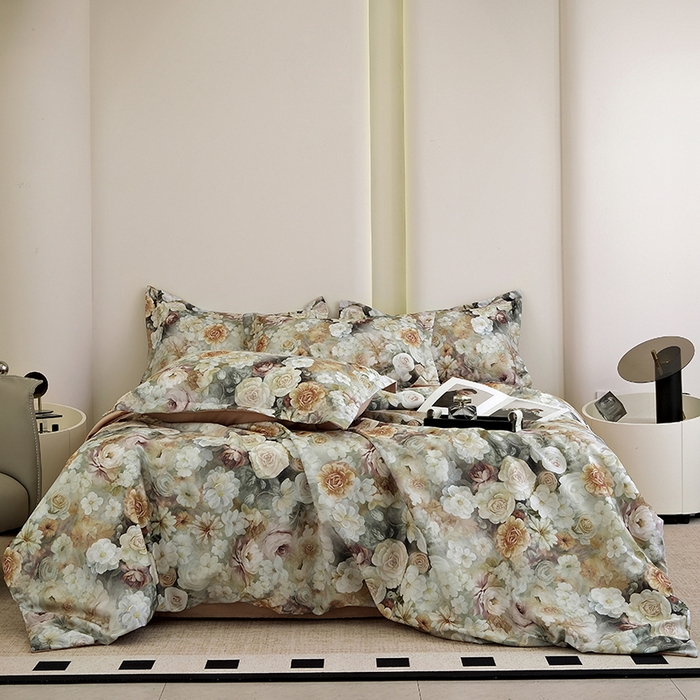 91家纺网 家纺一手货源 找家纺 典雅家纺 2025新款艾阳暖棉印花四件套 陌上花开