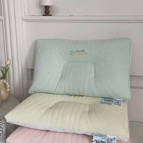 91家纺网 家纺一手货源 找家纺 （总）金牛枕芯 2025新款刺绣冰丝乳胶枕枕头枕芯简约纯色枕芯