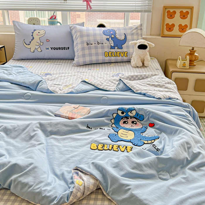 91家纺网 家纺一手货源 找家纺 一霖家纺 2025新款高克重云朵毛巾绣夏被 动感光波