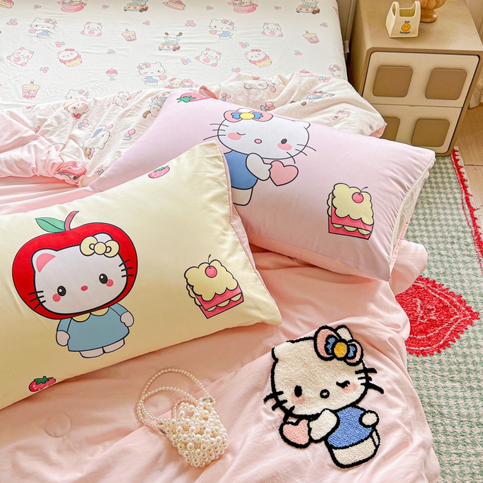 91家纺网 家纺一手货源 找家纺 一霖家纺 2025新款高克重云朵毛巾绣夏被 萌萌哒小猫