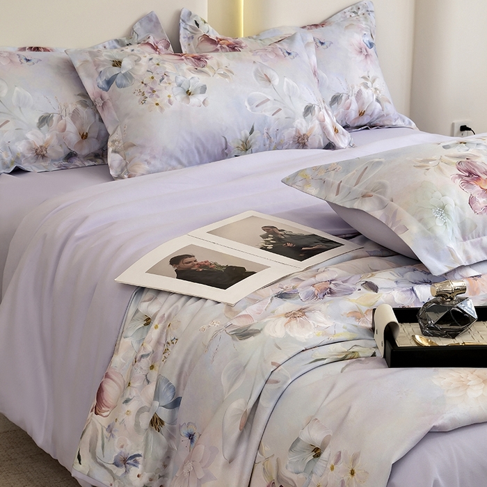 91家纺网 家纺一手货源 找家纺 典雅家纺 2025新款艾阳暖棉印花四件套 兰亭序